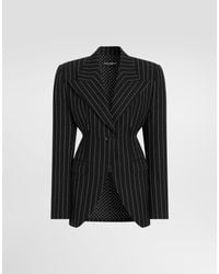 Dolce & Gabbana - Single-Breasted Pinstripe Virgin Wool Jacket - Lyst