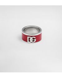 Dolce & Gabbana - Logo-Plaque Enamel Ring - Lyst