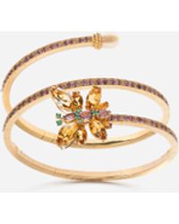 Dolce & Gabbana - Butterfly Bracelet 18-Carat, Citrines, Amethysts, And Emeralds - Lyst