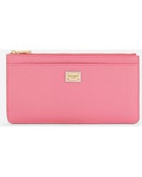 Dolce & Gabbana - Card Holder Pouch In Dauphine Calfskin - Lyst