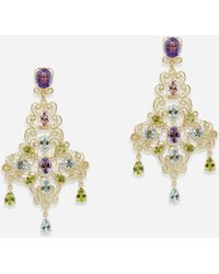 Dolce & Gabbana - Filigree Earrings 18-Carat, Amethysts, Aquamarines, Peridots, And Morganites - Lyst