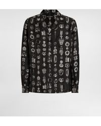Dolce & Gabbana - Camisa Vanity En Sarga De Seda Con Estampado De Joyas - Lyst