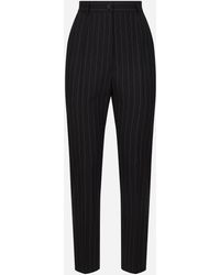 Dolce & Gabbana - Pantalon Couture En Laine À Rayures Tennis - Lyst