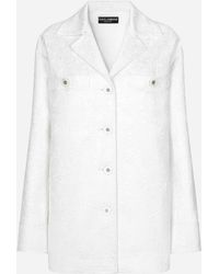 Dolce & Gabbana - Short Single-Breasted Brocade Coat - Lyst