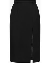 Dolce & Gabbana - ウールギャバジン ロンゲット スカート - Lyst