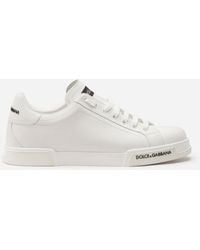 Dolce & Gabbana Sneaker Portofino Aus Kalbsnappaleder - Weiß