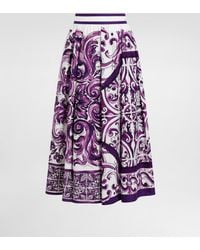 Dolce & Gabbana - Majolica-Print Pleated Skirt - Lyst