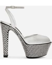 Dolce & Gabbana - Mirrored-Effect Calfskin Platforms With Fusible Rhinestones - Lyst