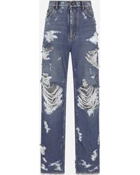 Dolce & Gabbana Jeans aus Denim mit Rissen - Blau