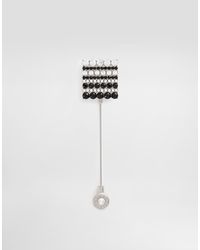 Dolce & Gabbana - Rhinestone-Detailed Metal Brooch With Logo - Lyst