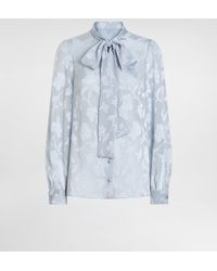 Dolce & Gabbana - Floral Fil Coupé Jacquard Chiffon Shirt - Lyst