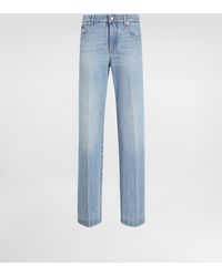 Dolce & Gabbana - Loose Denim Jeans With Pressed Pleat - Lyst