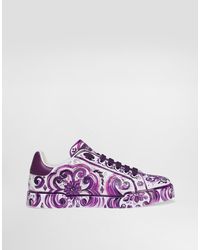 Dolce & Gabbana - Majolica-Print Portofino Light Strobel Sneaker - Lyst