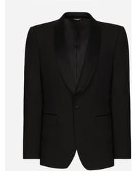 Dolce & Gabbana - Single-Breasted Stretch Wool Sicilia-Fit Tuxedo Jacket - Lyst