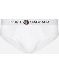 Dolce & Gabbana - Midi-Slip Baumwolle Mit Crest - Lyst
