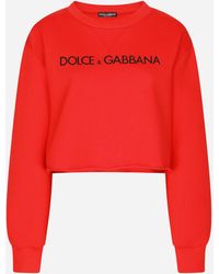 Dolce & Gabbana Sweat-shirt en jersey à imprimé « Dolce&Gabbana » - Rouge