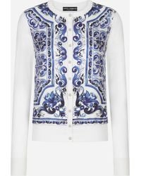 Dolce & Gabbana - Silk Cardigan With Maiolica Print - Lyst
