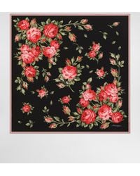 Dolce & Gabbana - Rose Bouquet-Print Silk Twill Scarf 90X90 - Lyst