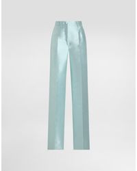 Dolce & Gabbana - Shantung Silk Trousers - Lyst