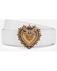 Dolce & Gabbana - Devotion Heart Adjustable Leather Belt - Lyst