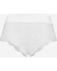 Dolce & Gabbana - Panty Aus Spitze Mit Bund Aus Satin - Lyst