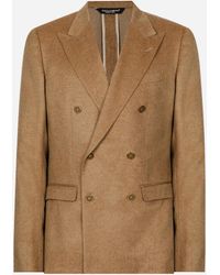 Dolce & Gabbana - Double-Breasted Silk/Cashmere Taormina-Fit Jacket - Lyst