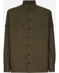 Dolce & Gabbana - Technical Fabric Shirt With Pockets - Lyst