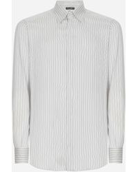 Dolce & Gabbana - Hemd Martini Aus Gestreiftem Popeline - Lyst