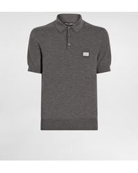 Dolce & Gabbana - Pull Polo En Laine Avec Plaquette À Logo - Lyst