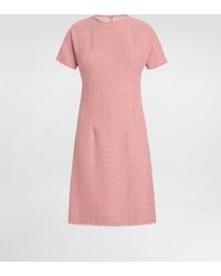 Dolce & Gabbana - Raschel Tweed Midi Dress With Dg Logo - Lyst