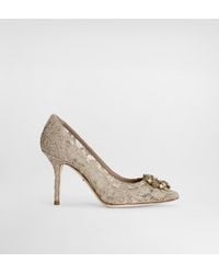 Dolce & Gabbana - Lace Pumps With Brooch Detailing - Lyst
