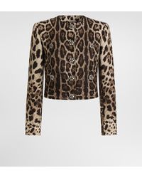 Dolce & Gabbana - Leo- Brocade Single-Breasted Jacket With Jewel Buttons - Lyst