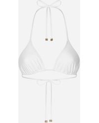 Dolce & Gabbana - Top De Bikini Con Diseño Triangular - Lyst