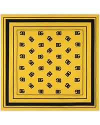 Dolce & Gabbana - Twill Scarf With All-over Dg Logo Print (70 X 70) - Lyst