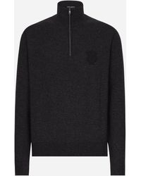 Dolce & Gabbana - Zip-Up Cashmere Turtle-Neck Sweater - Lyst
