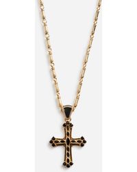 Dolce & Gabbana Cross Necklace - Metallic