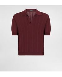 Dolce & Gabbana - Short-Sleeved Cotton Openwork Polo-Shirt - Lyst