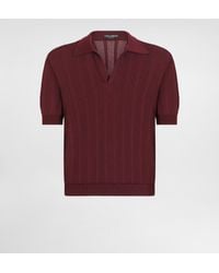 Dolce & Gabbana - Short-Sleeved Cotton Openwork Polo-Shirt - Lyst