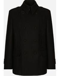 Dolce & Gabbana - Double-Breasted Wool-Blend Pea Coat - Lyst