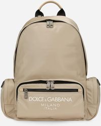 Dolce & Gabbana - Nylon Backpack With Rubberized Logo - Lyst