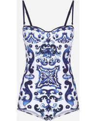 Dolce & Gabbana - Majolica Print Swimsuit - Lyst