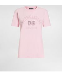 Dolce & Gabbana - Oversize Jersey T-Shirt With Raised Dg Logo Embroidery - Lyst