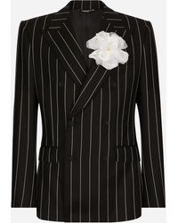 Dolce & Gabbana - Chaqueta Sicilia De Botonadura Doble Con Rayas Diplomáticas - Lyst