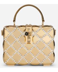 Dolce & Gabbana - Dolce Box Rhinestone-embellished Top-handle Bag - Lyst