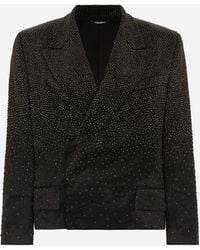 Dolce & Gabbana - Zweireihige Jacke Sicilia Aus Besticktem Satin - Lyst