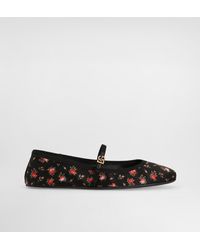 Dolce & Gabbana - Satin Ballet Flats With Little Roses Print - Lyst