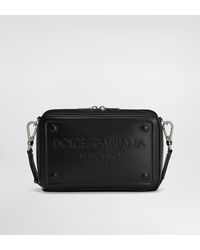 Dolce & Gabbana - Calfskin Crossbody Bag with Raised Logo - Lyst