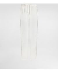 Dolce & Gabbana - Silk Pajama Pants With Logo Embroidery - Lyst