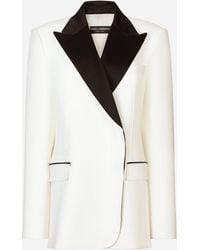 Dolce & Gabbana - Double-Breasted Jacket With Peak Revers - Lyst