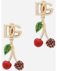 Dolce & Gabbana - Logo-lettering Drop Earrings - Lyst